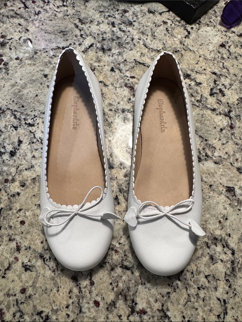 Elephantito girls white flats